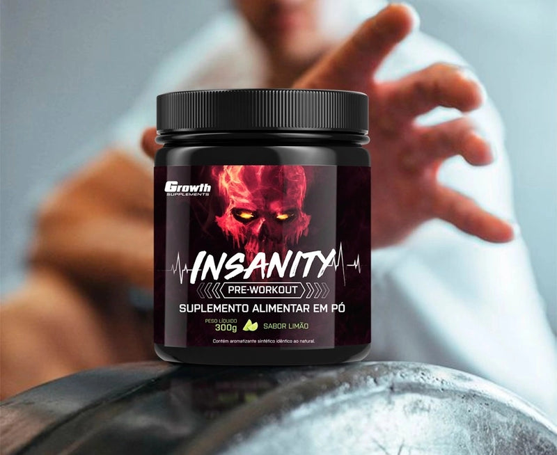 PRÉ-TREINO INSANITY 300G - GROWTH SUPPLEMENTS- Qualidade internacional e preço de fábrica